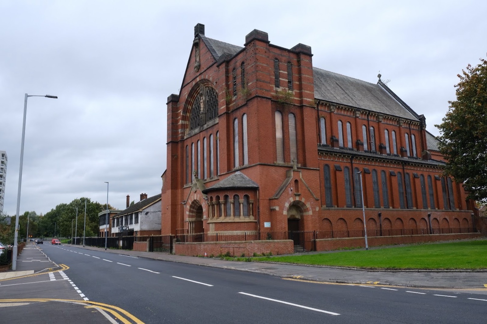The red-brick Victorian exterior of Usmania Banqueting Hall